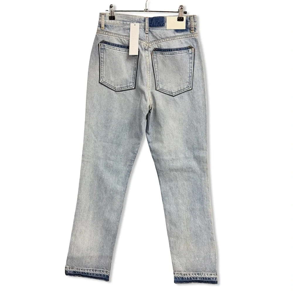 EB Denim jeans Unraveled Two Newport frayed high-rise straight-leg Flares 28